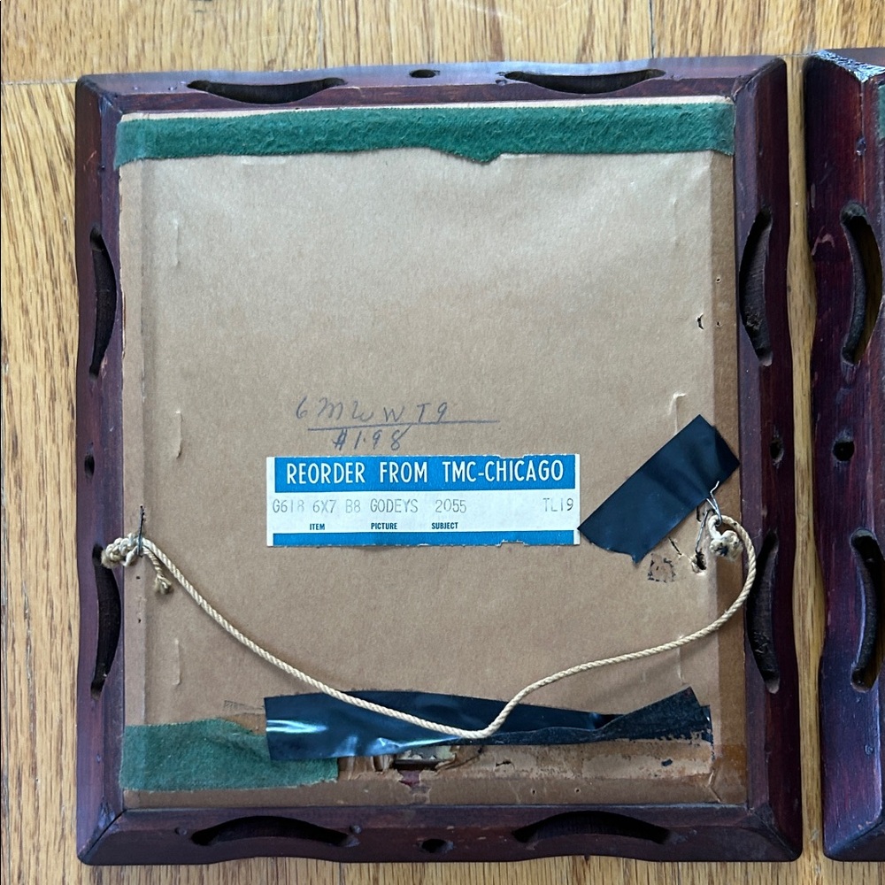 Antique Vintage Style Brown Framed Art Set Victorian Style; Excellent  Shape! - Picture 5 of 8